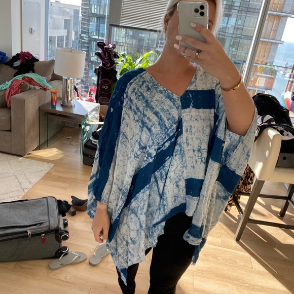 Love Stitch Tops - Watercolor oversized beach cover up